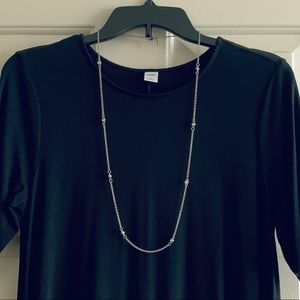 EXPRESS silver necklace w/ cz crystals